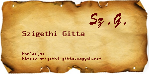 Szigethi Gitta névjegykártya